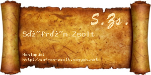 Sáfrán Zsolt névjegykártya
